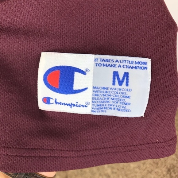 Champion Double Dry Tank Top Men M Burgundy White Athletic Sports 8360 - Picture 5 of 9